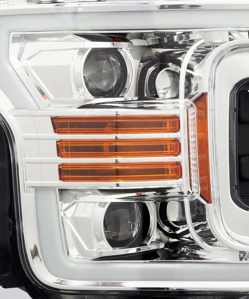 AlphaRex 18-19 Ford F-150 PRO-Series Projector Headlights Plank Style Chrm w/Activ Light/Seq Signal 880187