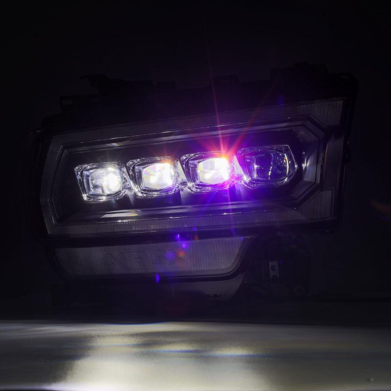 AlphaRex 19-21 Ram 2500 NOVA LED Proj Headlights Plank Style Black w/Activ Light/Seq Signal/DRL 880553