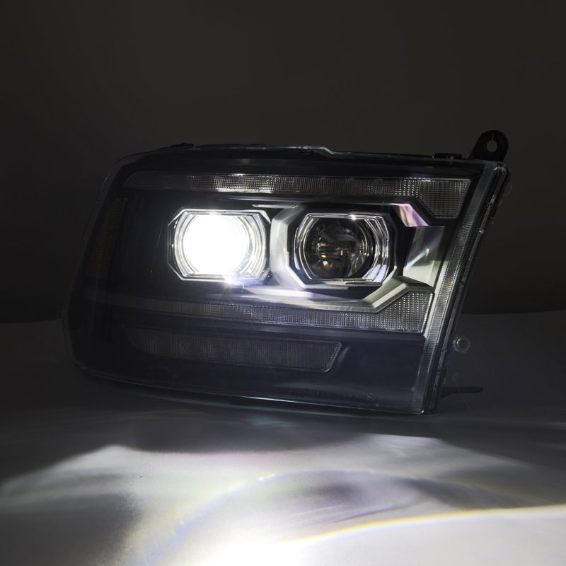 AlphaRex 09-18 Dodge Ram 2500 LUXX LED Proj Headlights Plank Style Blk w/Activ Light/Seq Signal/DRL 880558