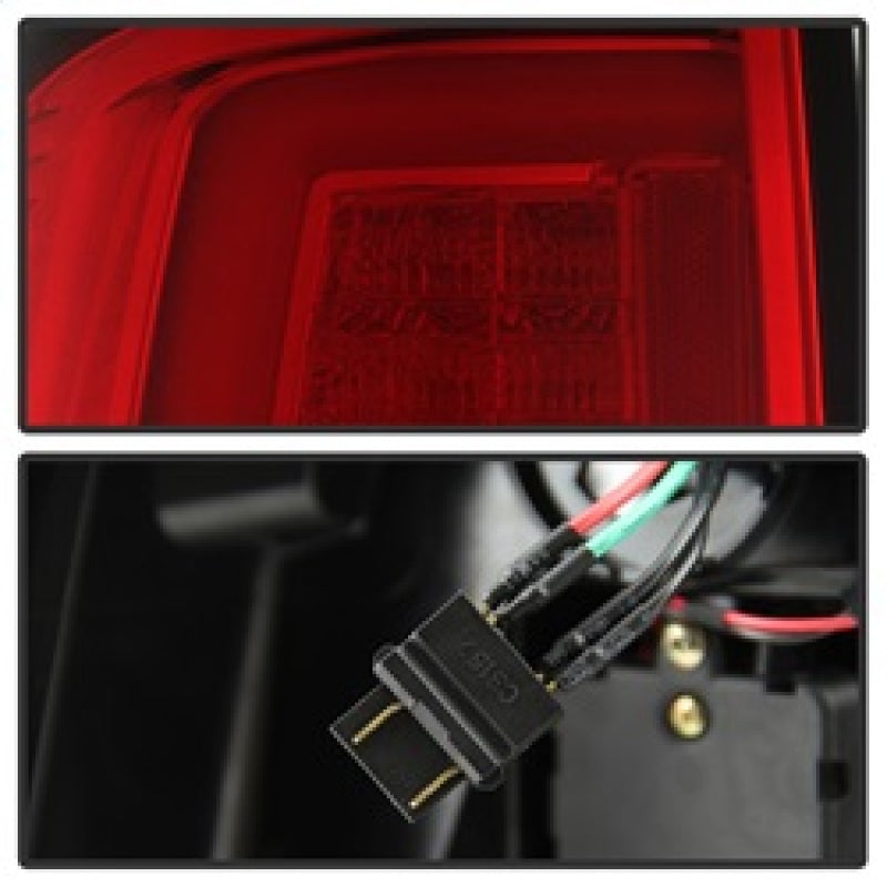 Spyder 09-16 Dodge Ram 1500 Light Bar LED Tail Lights - Red Clear ALT-YD-DRAM09V2-LED-RC 5084040