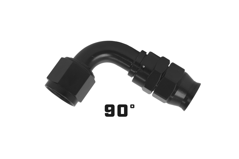 Aeromotive PTFE Hose End - AN-08 - 90 Deg - Black Anodized 15355