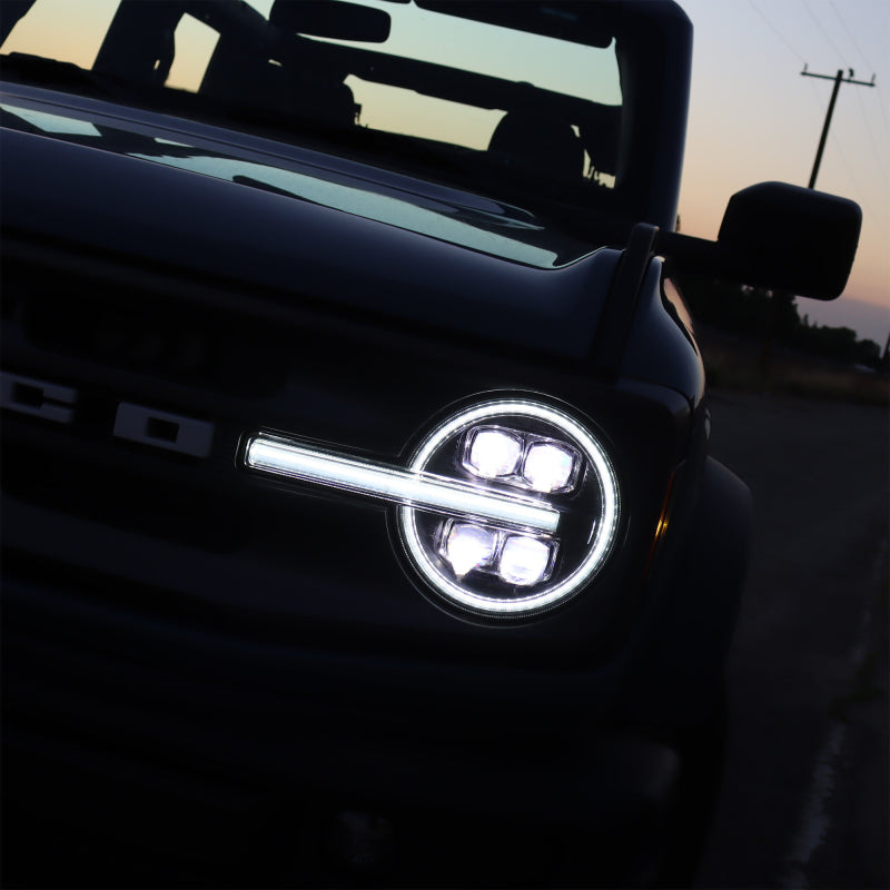 AlphaRex 21-23 Ford Bronco NOVA LED Projector Headlights Black 880260