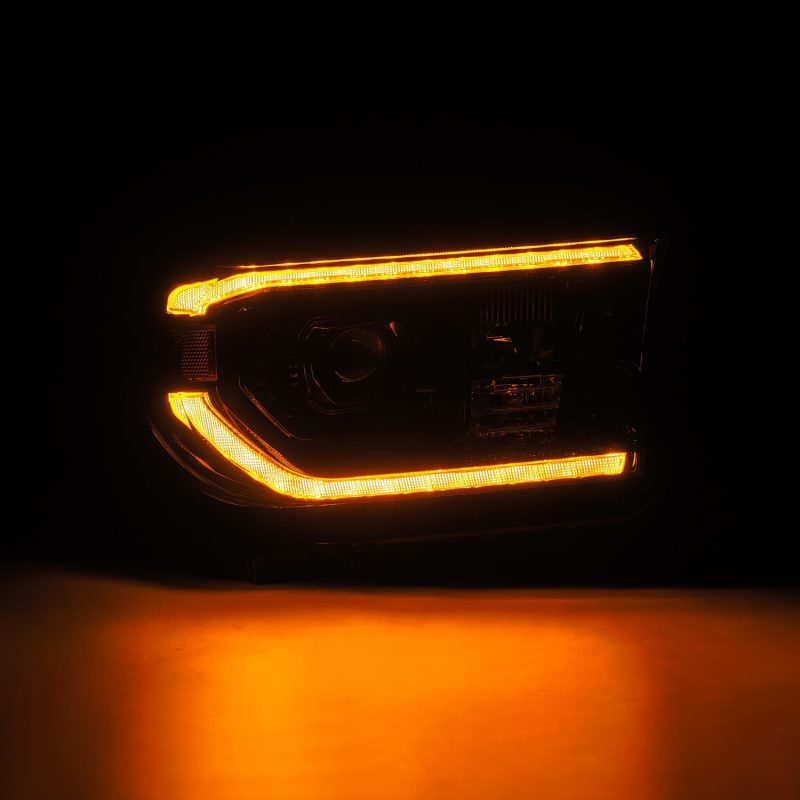 AlphaRex 07-13 Toyota Tundra / 08-17 Sequoia LUXX LED Proj HL Alpha-Blk w/Actv Light Seq. Sig + DRL 880825