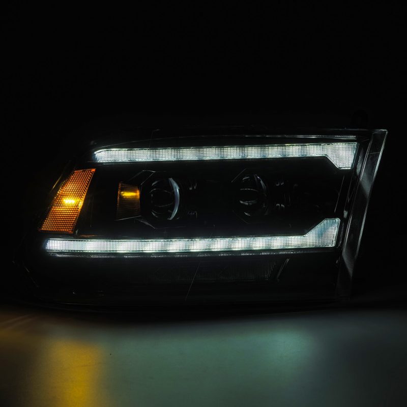 AlphaRex 09-18 Ram 2500 LUXX LED Proj Headlight Plank Style Alpha Blk w/Activ Light/Seq Signal/DRL 880560