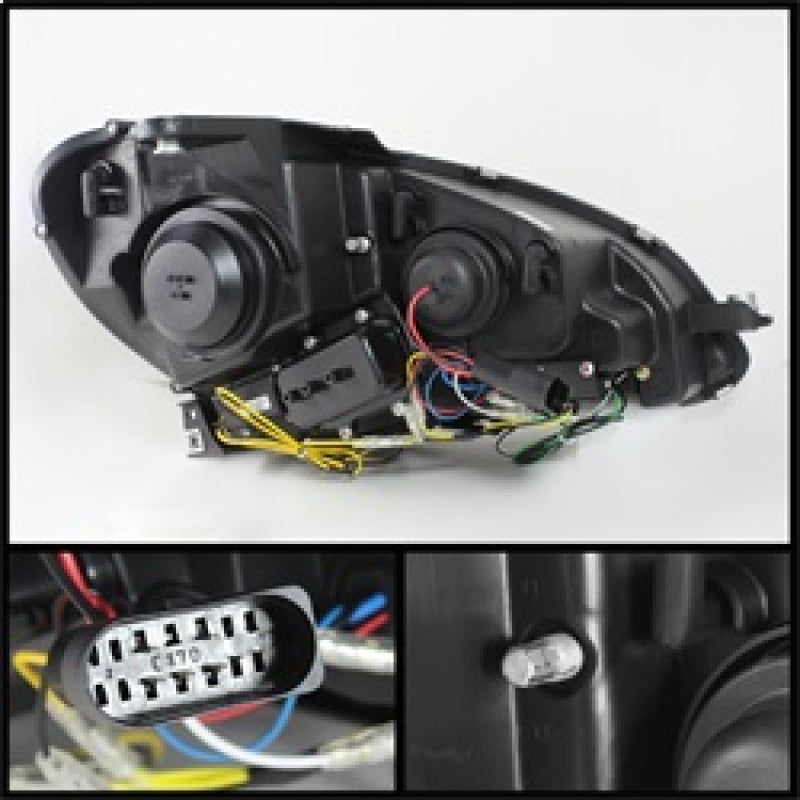 Spyder Mercedes Benz W204 C-Class 12-13 Projector Halogen Model- DRL Blk PRO-YD-MBW20412-DRL-BK 5074249