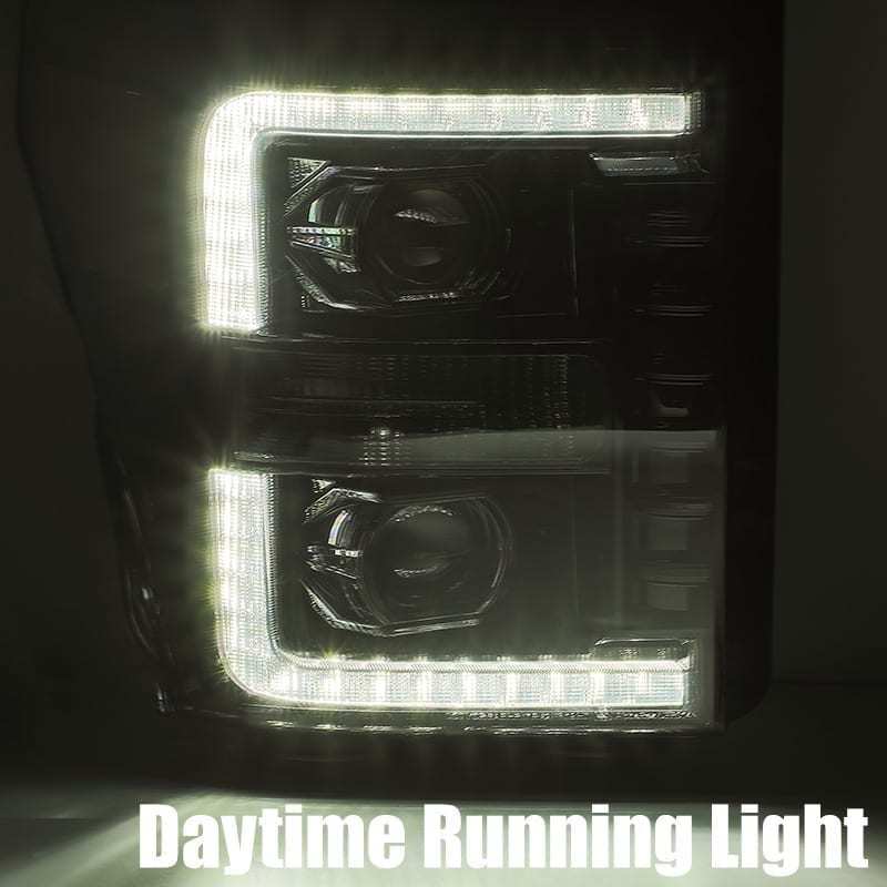 AlphaRex 11-16 Ford F-250 SD PRO-Series Projector Headlights Plank Style Design Chrome w/Seq Signal 880141