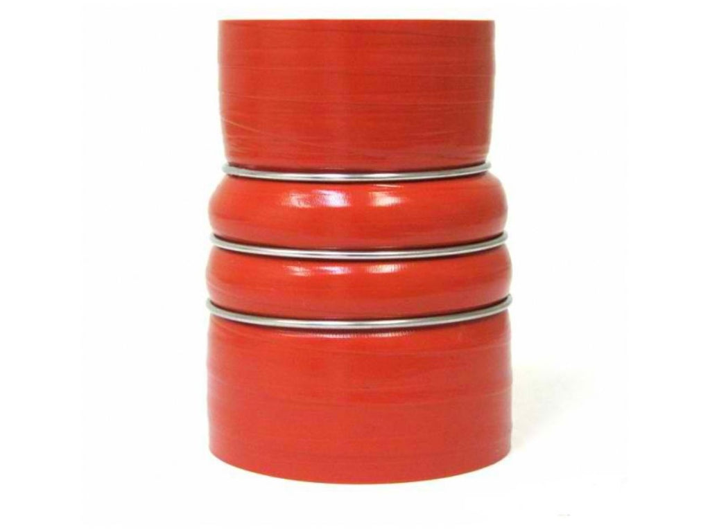HPS 4" - 5" ID, 7" Length, Silicone Charge Air Cooler CAC Hose Double Hump Reducer Coupler Bellow Hot Side, Ultra High Temp 4-ply Aramid Reinforced, 102mm - 127mm ID