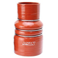 HPS 3-1/2" - 4" ID, 6" Length, Silicone Charge Air Cooler CAC Hose Double Hump Reducer Coupler Bellow Hot Side, Ultra High Temp 4-ply Aramid Reinforced, 89mm - 102mm ID