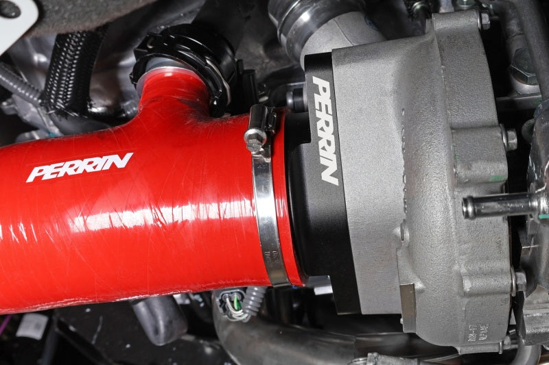 Perrin [22-24 WRX] Red 3in Turbo Inlet Hose w/ Nozzle | Short