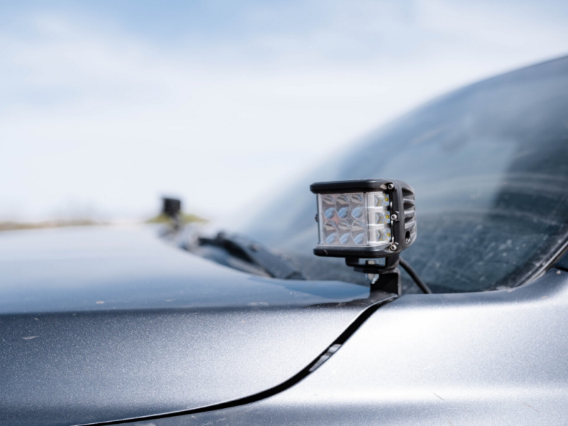 Cali Raised LED Cali Raised 2016-2023 Toyota Tacoma Low Profile Ditch Light Brackets Kit - Blue Backlight - Tall CR2858