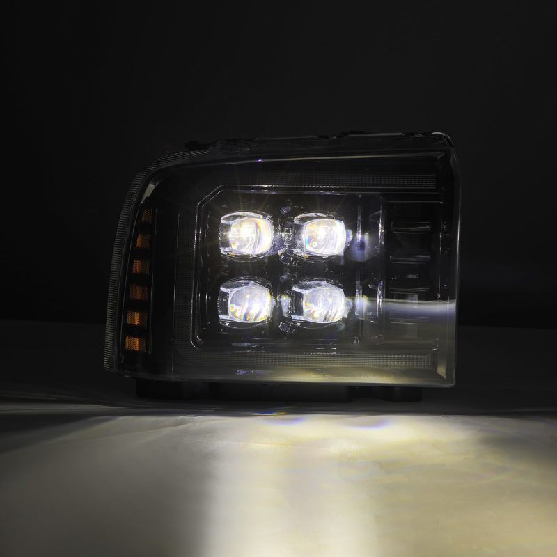 AlphaRex 05-07 Ford Super Duty/Excursion NOVA-Series LED Projector Headlights Alpha-Blk w/Activ Ligh 880318