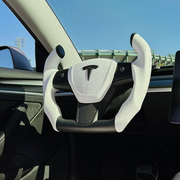 Custom Carbon Fiber Steering Wheel for Tesla Model 3 / Y【F1 Style】