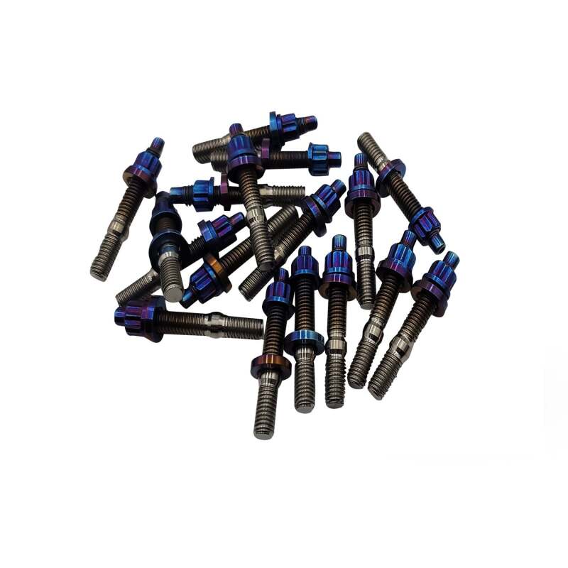 BLOX Racing Xtreme Burnt Titanium Studs M8x1.25x65mm 8 Piece Set BXFL-00309-8-TI-B