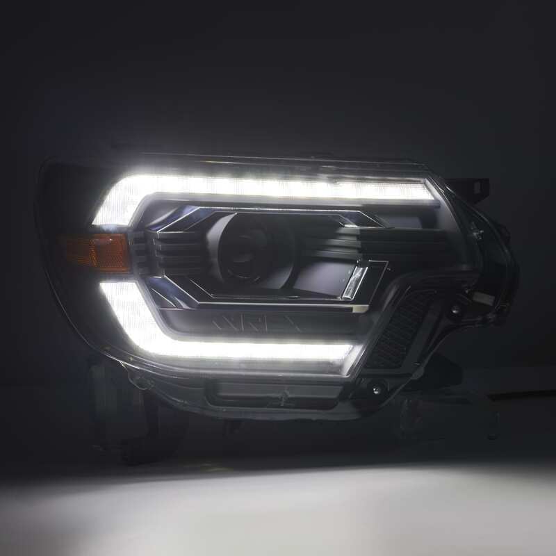 AlphaRex 12-15 Toyota Tacoma PRO-Series Projector Headlights Plank Style Black w/DRL 880749
