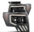 AlphaRex 09-14 Ford F-150 PRO-Series Projector Headlights Plank Style Black w/Activ Light/Seq Signal 880481