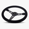 The Daytona | Black Alcantara Suede | Black Spoke | Black Stitch