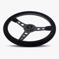 The Daytona | Black Alcantara Suede | Black Spoke | White Stitch