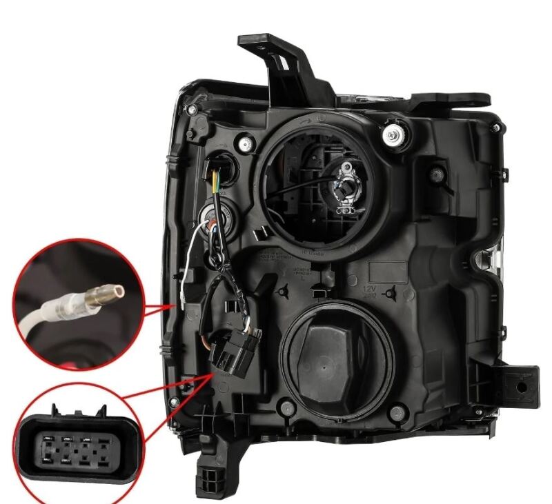 AlphaRex 15-19 Chevy Silverado 2500/3500 LUXX-Series Proj. Headlights Blk w/Actv SeqSig & SBDRL 880098