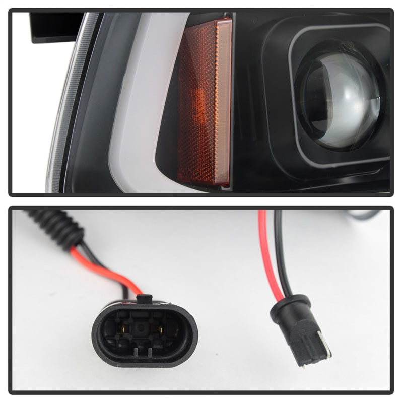 Spyder Dodge Charger 06-10 Projector Headlights - LED Light Bar - Black PRO-YD-DCH05V2-LB-BK 5085245