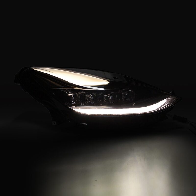 AlphaRex 17-22 Tesla Model 3/20-23 Model Y NOVA LED Proj Headlights Alpha-Blk w/Actv Lgt & Seq.Sig 880859