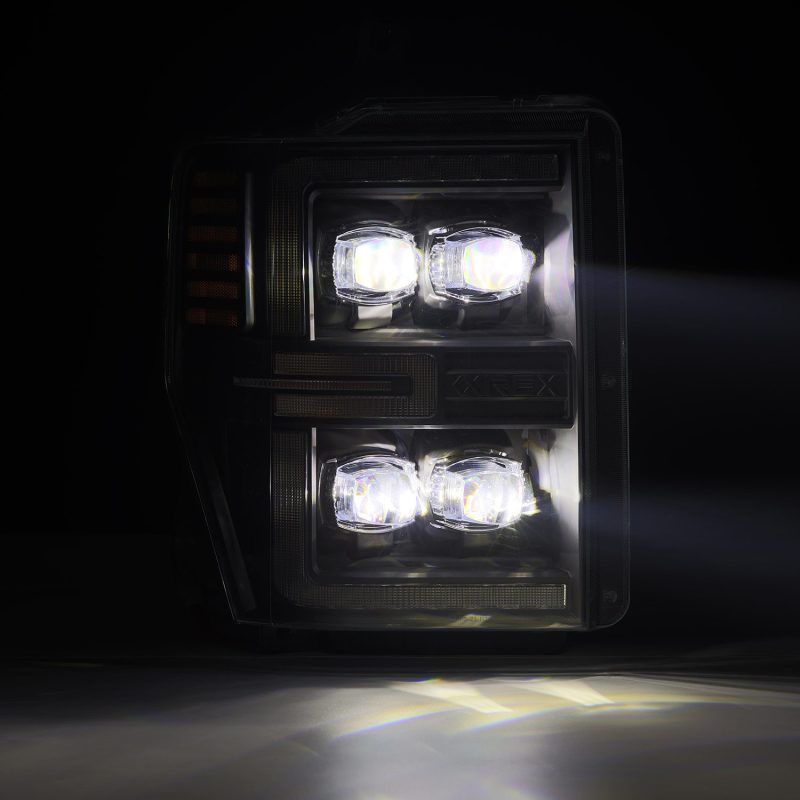 AlphaRex 08-10 Ford F250-550 NOVA-Series LED Projector Headlights Black w/Activ Light/Seq Signal 880310