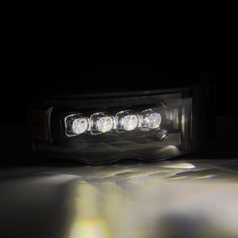 AlphaRex 02-05 Dodge Ram 1500 NOVA LED Proj Headlights Plank Style Blk w/Activ Light/Seq Signal 880564
