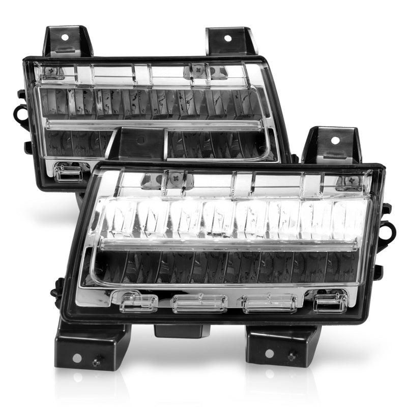 ANZO 2018-2021 Jeep Wrangler LED Side Markers Chrome Housing Clear Lens w/ Sequential Signal 511086