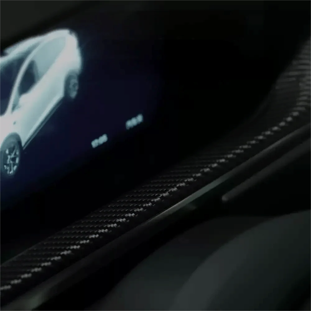 Dry Carbon Fiber Dashboard Panel Overlay for Model S/X 2021+ | 3 Finishes | UV Protected | Peel & Stick