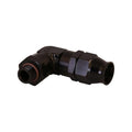 Aeromotive PTFE Hose End - AN-06 to AN-08 Hose - 90 Deg - Black Anodized 15736