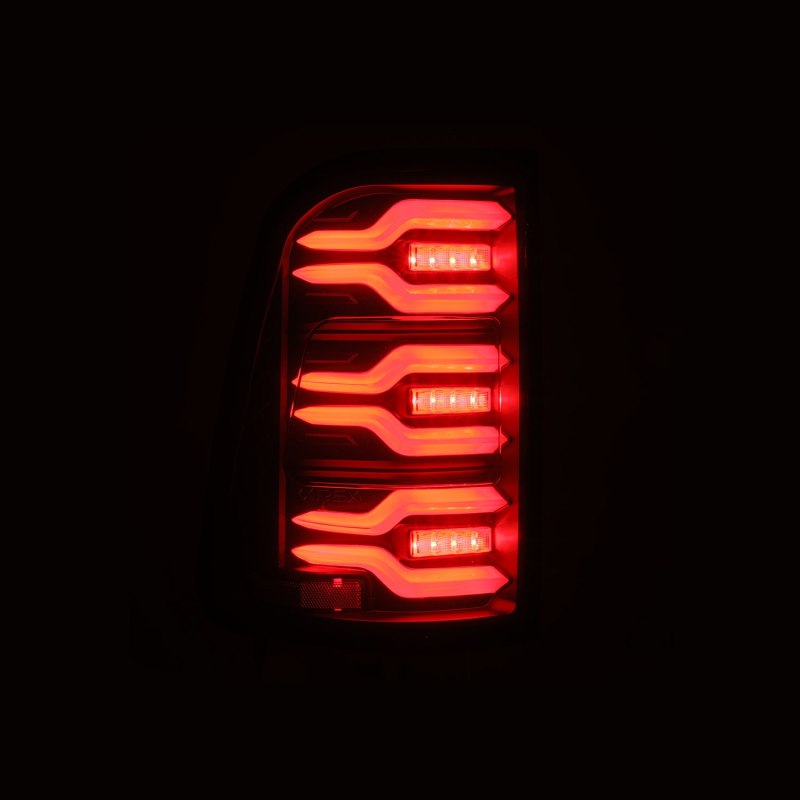 AlphaRex 19-21 Dodge Ram 1500 Luxx-Series LED Tail Lights Black w/Activ Light/Seq Signal 640040