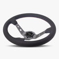 The Daytona | Black Perforated Leather | Graphite Spoke | Bavarian Stitch