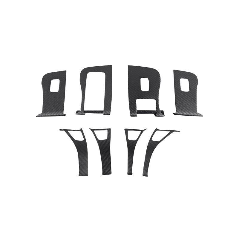 Dry Carbon Fiber Window & Door Switch Covers for Model Y / Model 3 Highland（Left Hand Drive）