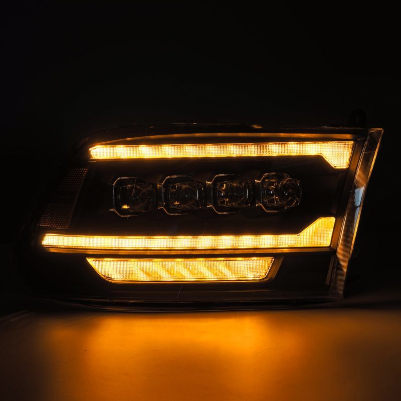 AlphaRex 09-18 Dodge Ram 2500 NOVA LED Proj Headlights Plank Style Design Black w/ Activation Light 880555
