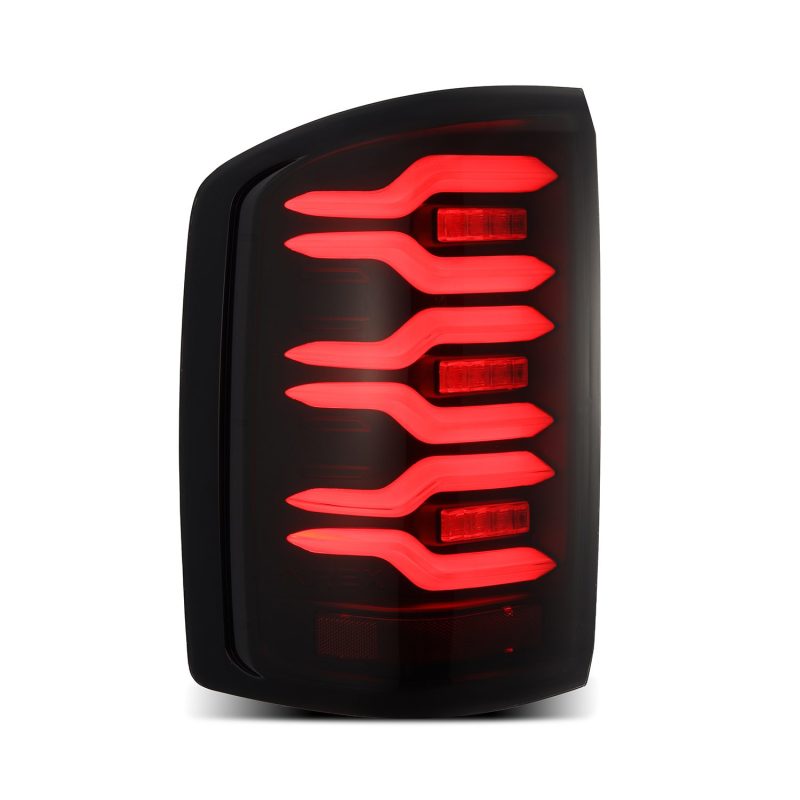 AlphaRex 14-18 GMC Sierra 1500/2500HD/3500HD LUXX-Series LED Tail Lights Blk w/Actv Light & Seq. Sig 630040