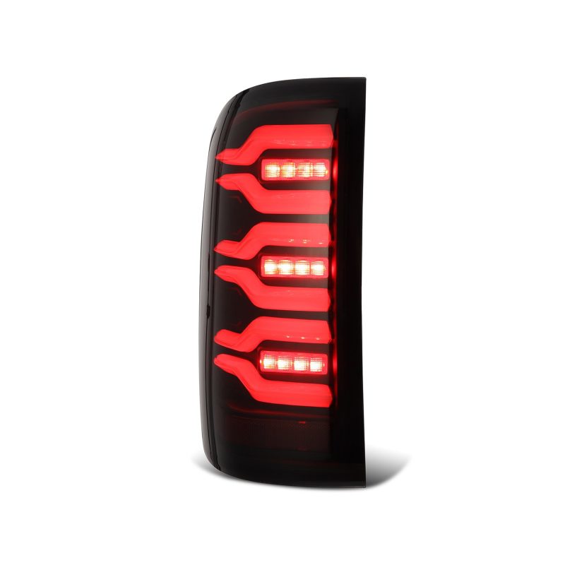 AlphaRex 14-18 GMC Sierra 1500/2500HD/3500HD LUXX-Series LED Tail Lights Blk w/Actv Light & Seq. Sig 630040
