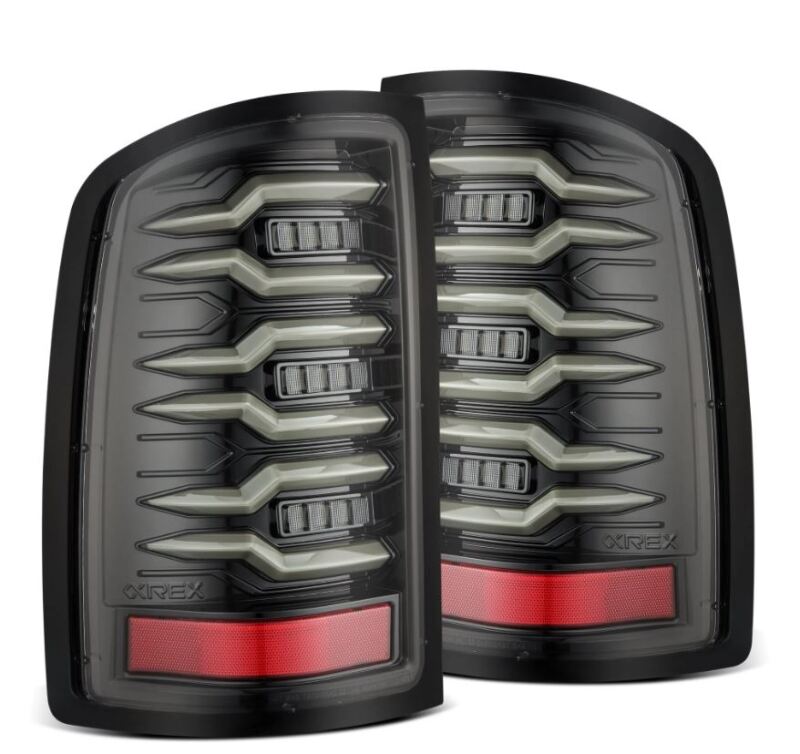 AlphaRex 07-13 GMC Sierra 1500/2500HD/3500HD Luxx Series LED Tail Lights - Alpha Black 630070
