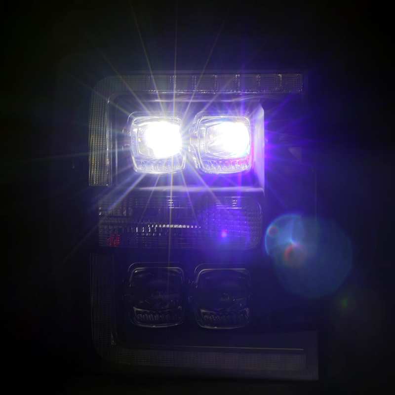 AlphaRex 11-16 Ford F-350 SD NOVA LED Proj Headlights Plank Style Alpha Blk w/Activ Light/Seq Signal 880147