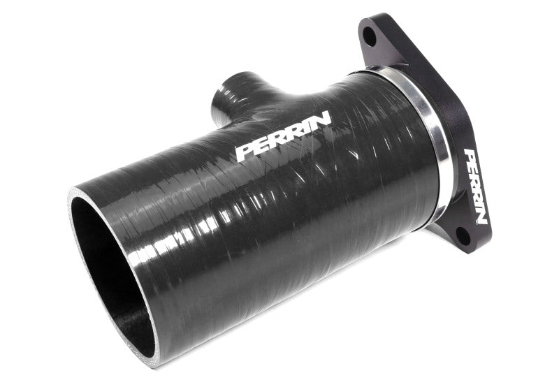 Perrin [22-24 WRX, 20-25 LGT/OBXT] Black 3in Turbo Inlet Hose w/ Nozzle (Short) | PSP-INT-426BK