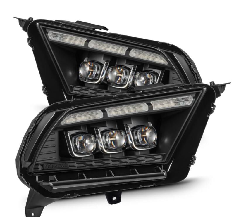 AlphaRex 10-12 Ford Mustang NOVA-Series LED Projector Headlights Blk w/Activ Light & Seq.Sig /SB DRL 880489