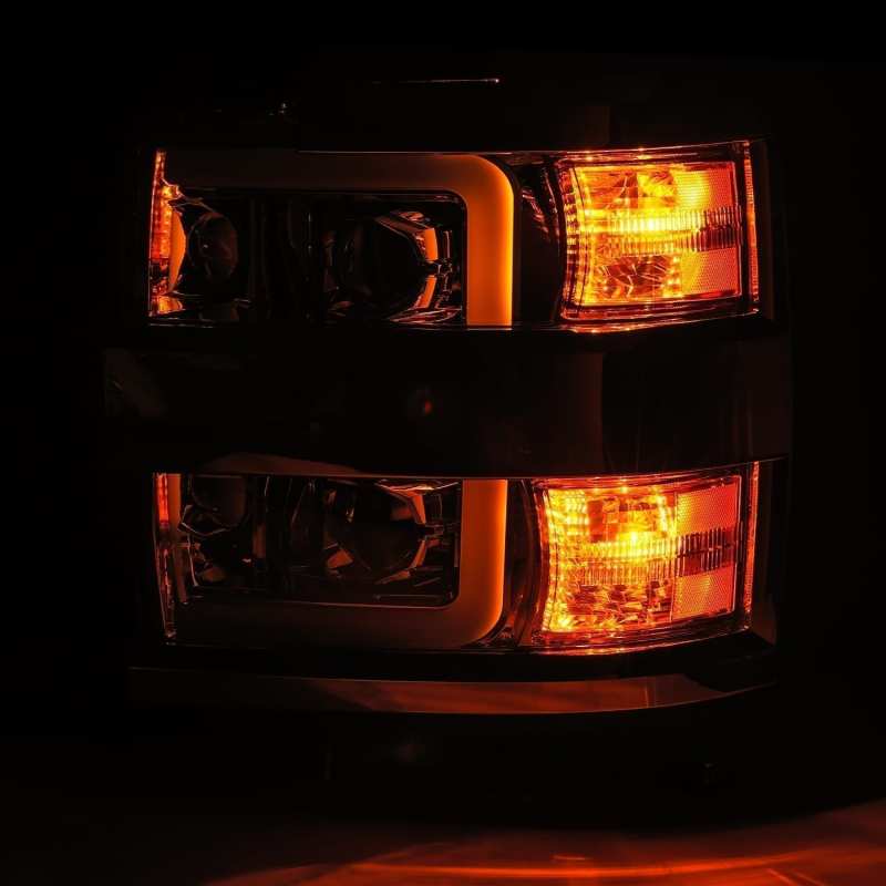 AlphaRex 15-19 Chevy 2500HD PRO-Series Proj Headlights Plank Jet Blk w/Activ Light/Seq Signal/DRL 880226