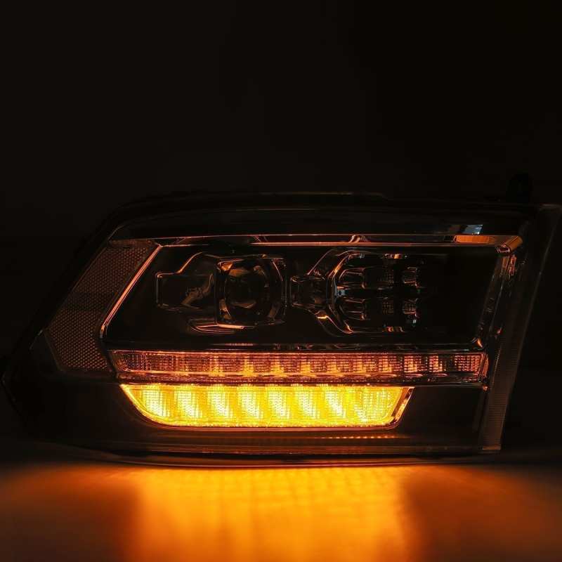 AlphaRex 09-18 Dodge Ram 2500 LUXX LED Proj Headlights Plank Style Black w/Activ Light/DRL 880526