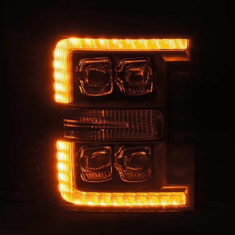 AlphaRex 11-16 Ford F-350 SD NOVA LED Proj Headlights Plank Style Alpha Blk w/Activ Light/Seq Signal 880147