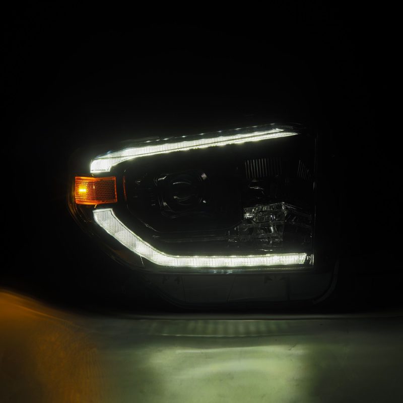 AlphaRex 14-21 Toyota Tundra LUXX-Series LED Proj Headlights Alpha-Blk w/Actv Light & Seq. Sig + DRL 880836