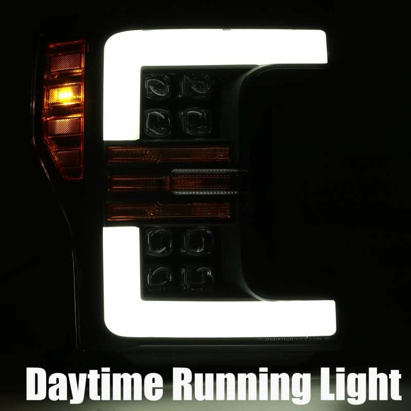 AlphaRex 17-19 Ford F-250 SD NOVA LED Proj Headlights Plank Style Matte Blk w/Activ Light/Seq Signal 880102