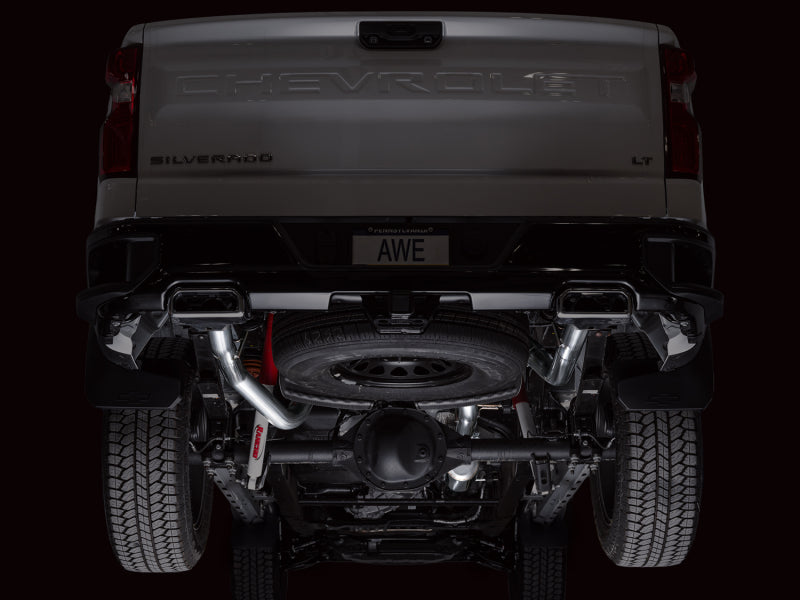 AWE Tuning AWE 4th Gen GM 1500 5.3L 0FG Catback Split Rear Exit (w/ Bumper Cutouts) - OE Tips 3015-31200