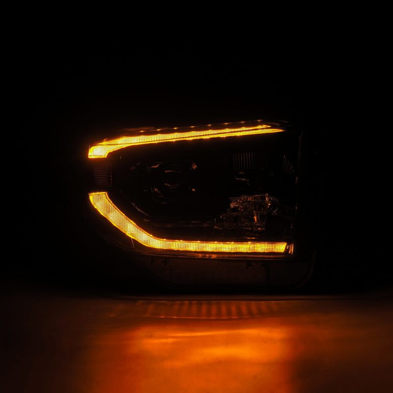 AlphaRex 14-21 Toyota Tundra LUXX-Series LED Proj Headlights Alpha-Blk w/Actv Light & Seq. Sig + DRL 880836