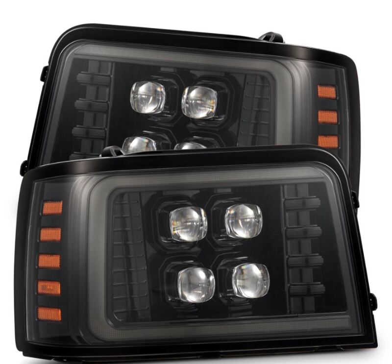 AlphaRex 92-96 Ford F-Series/Bronco NOVA-Series LED Proj Headlight Alpha-Bk w/Actv Light SS & SBDRL 880269