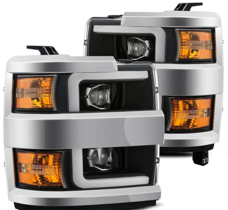 AlphaRex 15-19 Chevy Silverado 2500/3500 LUXX-Series Proj. Headlights Blk w/Actv SeqSig & SBDRL 880098