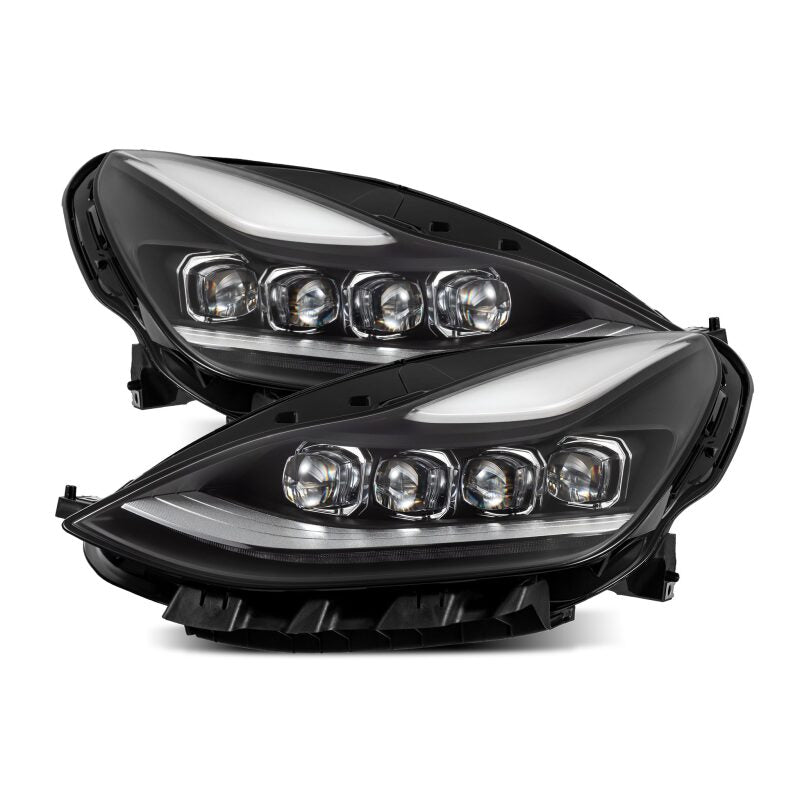 AlphaRex 17-22 Tesla Model 3/20-23 Model Y NOVA-Series LED Proj Headlights Blk w/Actv Lgt & Seq.Sig 880860