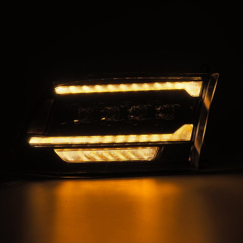 AlphaRex 09-18 Ram 2500 NOVA LED Proj Headlights Plank Style Alpha Blk w/Activ Light/Seq Signal/DRL 880557